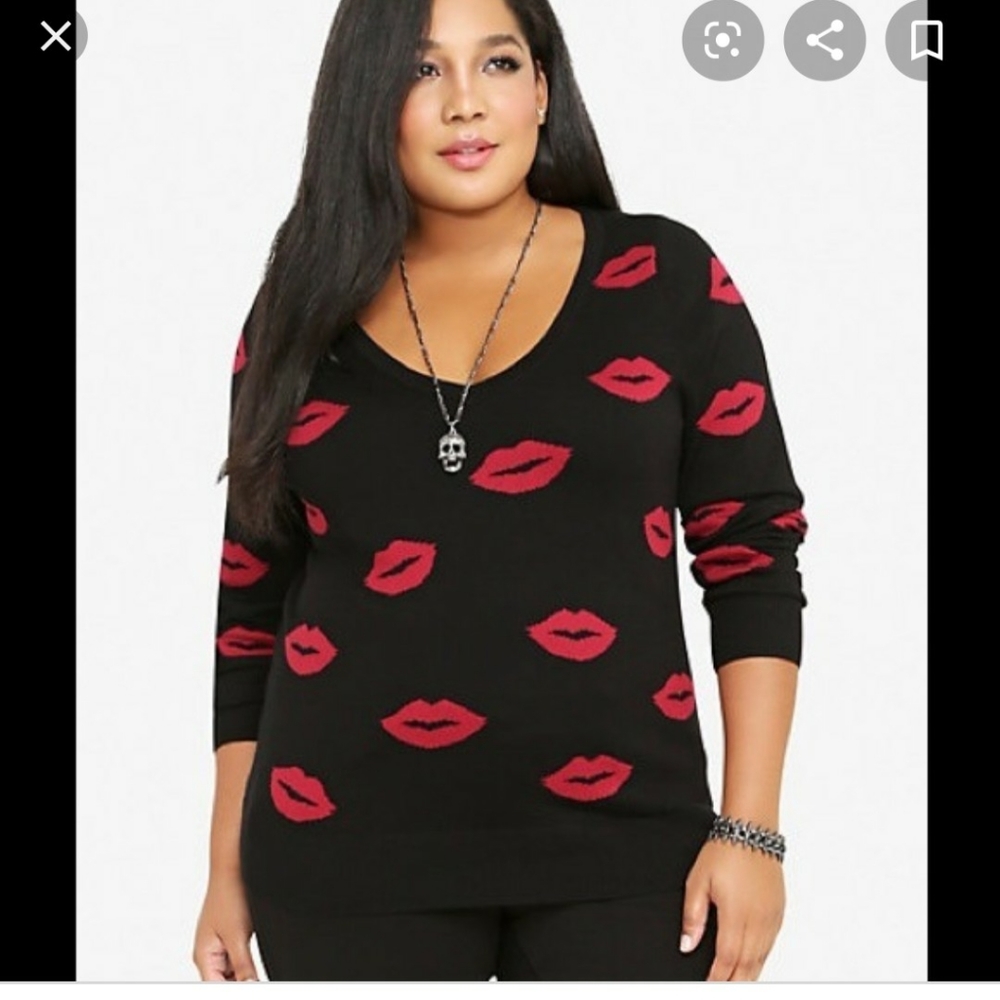 Torrid lip print sweater